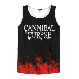 Мужская майка 3D с принтом Cannibal Corpse в Петрозаводске, 100% полиэстер | круглая горловина, приталенный силуэт, длина до линии бедра. Пройма и горловина окантованы тонкой бейкой | Тематика изображения на принте: band | cannibal corpse | metal | music | rock | атрибутика | группа | метал | музыка | рок