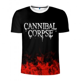 Мужская футболка 3D спортивная с принтом Cannibal Corpse в Петрозаводске, 100% полиэстер с улучшенными характеристиками | приталенный силуэт, круглая горловина, широкие плечи, сужается к линии бедра | band | cannibal corpse | metal | music | rock | атрибутика | группа | метал | музыка | рок