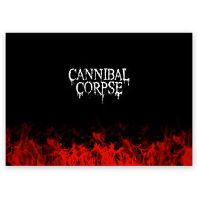 Поздравительная открытка с принтом Cannibal Corpse в Петрозаводске, 100% бумага | плотность бумаги 280 г/м2, матовая, на обратной стороне линовка и место для марки
 | band | cannibal corpse | metal | music | rock | атрибутика | группа | метал | музыка | рок