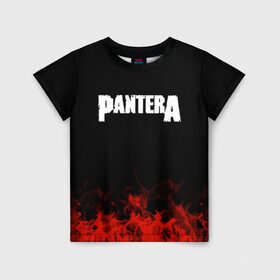 Детская футболка 3D с принтом Pantera в Петрозаводске, 100% гипоаллергенный полиэфир | прямой крой, круглый вырез горловины, длина до линии бедер, чуть спущенное плечо, ткань немного тянется | band | metal | music | pantera | rock | атрибутика | группа | метал | музыка | рок