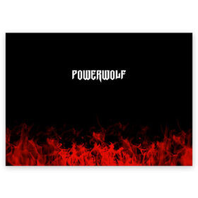 Поздравительная открытка с принтом Powerwolf в Петрозаводске, 100% бумага | плотность бумаги 280 г/м2, матовая, на обратной стороне линовка и место для марки
 | band | metal | music | powerwolf | rock | атрибутика | группа | метал | музыка | рок