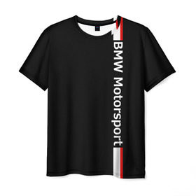 Мужская футболка 3D с принтом BMW Motorsport в Петрозаводске, 100% полиэфир | прямой крой, круглый вырез горловины, длина до линии бедер | Тематика изображения на принте: bmw | бмв | марка | машины