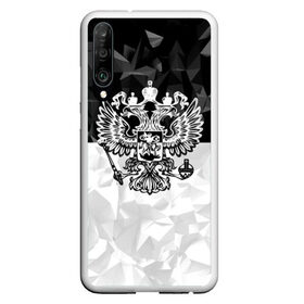 Чехол для Honor P30 с принтом RUSSIA - Black Collection в Петрозаводске, Силикон | Область печати: задняя сторона чехла, без боковых панелей | Тематика изображения на принте: russia | герб | двуглавый орел | патриот | россия