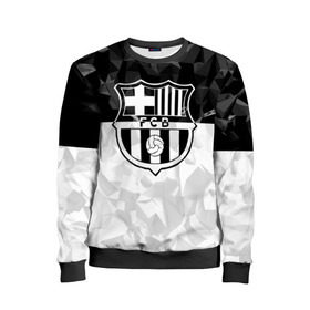 Детский свитшот 3D с принтом FC Barca Black Collection в Петрозаводске, 100% полиэстер | свободная посадка, прямой крой, мягкая тканевая резинка на рукавах и понизу свитшота | Тематика изображения на принте: fc barcelona | fcb | барселона | спорт | спортивные | футбол | футбольный клуб