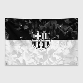 Флаг-баннер с принтом FC Barca Black Collection в Петрозаводске, 100% полиэстер | размер 67 х 109 см, плотность ткани — 95 г/м2; по краям флага есть четыре люверса для крепления | fc barcelona | fcb | барселона | спорт | спортивные | футбол | футбольный клуб