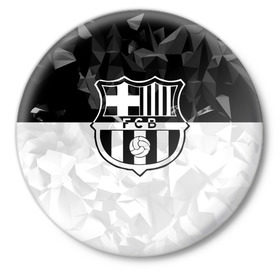 Значок с принтом FC Barca Black Collection в Петрозаводске,  металл | круглая форма, металлическая застежка в виде булавки | Тематика изображения на принте: fc barcelona | fcb | барселона | спорт | спортивные | футбол | футбольный клуб