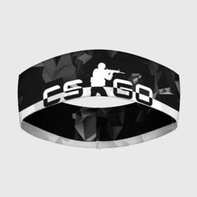 Повязка на голову 3D с принтом CS GO BLACK WHITE GEOMETRY в Петрозаводске,  |  | counter strike | cs | cs go | global | go.offensive | шутер