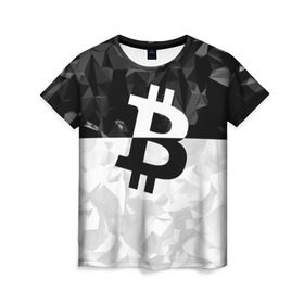 Женская футболка 3D с принтом BITCOIN Black Collection в Петрозаводске, 100% полиэфир ( синтетическое хлопкоподобное полотно) | прямой крой, круглый вырез горловины, длина до линии бедер | bitcoin | btc | crypto | miner | mining | биткоин | валюта | деньги | криптовалюта | майнинг | цифровое золото