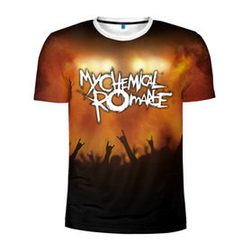 Мужская футболка 3D спортивная с принтом My Chemical Romance в Петрозаводске, 100% полиэстер с улучшенными характеристиками | приталенный силуэт, круглая горловина, широкие плечи, сужается к линии бедра | 