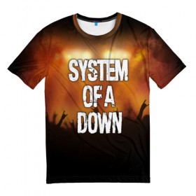 Мужская футболка 3D с принтом System of a Down в Петрозаводске, 100% полиэфир | прямой крой, круглый вырез горловины, длина до линии бедер | Тематика изображения на принте: 