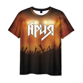 Мужская футболка 3D с принтом ария в Петрозаводске, 100% полиэфир | прямой крой, круглый вырез горловины, длина до линии бедер | aria | band | metal | music | rock | ария | атрибутика | группа | метал | музыка | рок