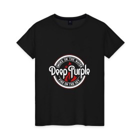 Женская футболка хлопок с принтом Deep Purple в Петрозаводске, 100% хлопок | прямой крой, круглый вырез горловины, длина до линии бедер, слегка спущенное плечо | deep purple | гиллан | гловер | дееп | деп | ди | дип | диперпл | дипперпл | иэн пэйс | метал | морс | пепл | перпл | прогрессивный | психоделический | рок | хард | хардрок | хеви | хевиметал | эйри
