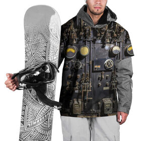 Накидка на куртку 3D с принтом Механизм в Петрозаводске, 100% полиэстер |  | давление | дым | механизм | механика | панк | пар | рычаг | стим | стимпанк | тумблер