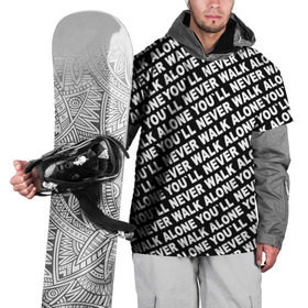 Накидка на куртку 3D с принтом YNWA ЧБ в Петрозаводске, 100% полиэстер |  | liverpool | you ll never walk alone | апл | ливерпуль | футбол
