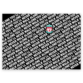 Поздравительная открытка с принтом YNWA с логотипом в Петрозаводске, 100% бумага | плотность бумаги 280 г/м2, матовая, на обратной стороне линовка и место для марки
 | Тематика изображения на принте: liverpool | you ll never walk alone | апл | ливерпуль | футбол