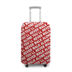 Чехол для чемодана 3D с принтом YNWA красный в Петрозаводске, 86% полиэфир, 14% спандекс | двустороннее нанесение принта, прорези для ручек и колес | liverpool | ynwa | yol ll never walk alone | апл | ливерпуль | футбол