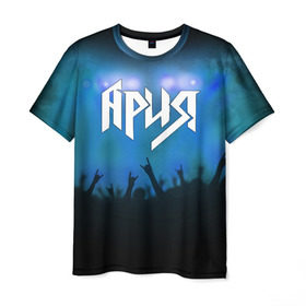 Мужская футболка 3D с принтом Ария в Петрозаводске, 100% полиэфир | прямой крой, круглый вырез горловины, длина до линии бедер | Тематика изображения на принте: aria | band | metal | music | rock | ария | атрибутика | группа | метал | музыка | рок