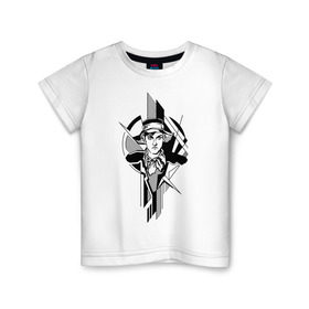 Детская футболка хлопок с принтом Молодой Маяковский в Петрозаводске, 100% хлопок | круглый вырез горловины, полуприлегающий силуэт, длина до линии бедер | авангард | геометрия | портрет | поэт