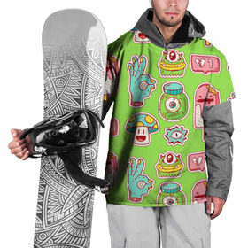 Накидка на куртку 3D с принтом Страшилки монстрики в Петрозаводске, 100% полиэстер |  | глаз | монстр | мороженое | мультик | приведение | розовый | ужасы | улыбка | цветная