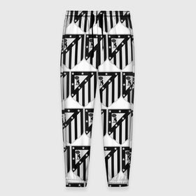Мужские брюки 3D с принтом Atletico Madrid Black&White в Петрозаводске, 100% полиэстер | манжеты по низу, эластичный пояс регулируется шнурком, по бокам два кармана без застежек, внутренняя часть кармана из мелкой сетки | атлетико мадрид | эмблема