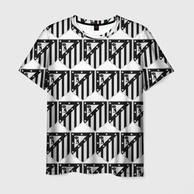 Мужская футболка 3D с принтом Atletico Madrid Black&White в Петрозаводске, 100% полиэфир | прямой крой, круглый вырез горловины, длина до линии бедер | атлетико мадрид | эмблема