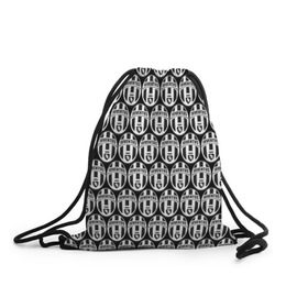 Рюкзак-мешок 3D с принтом Juventus Black&White в Петрозаводске, 100% полиэстер | плотность ткани — 200 г/м2, размер — 35 х 45 см; лямки — толстые шнурки, застежка на шнуровке, без карманов и подкладки | 