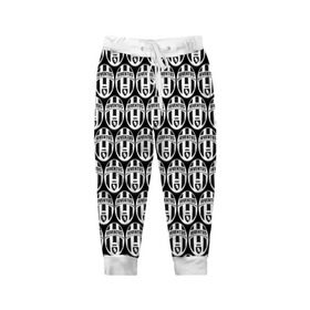 Детские брюки 3D с принтом Juventus Black&White в Петрозаводске, 100% полиэстер | манжеты по низу, эластичный пояс регулируется шнурком, по бокам два кармана без застежек, внутренняя часть кармана из мелкой сетки | Тематика изображения на принте: 