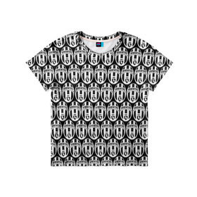 Детская футболка 3D с принтом Juventus Black&White в Петрозаводске, 100% гипоаллергенный полиэфир | прямой крой, круглый вырез горловины, длина до линии бедер, чуть спущенное плечо, ткань немного тянется | 
