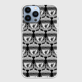 Чехол для iPhone 13 Pro Max с принтом Liverpool BlackWhite в Петрозаводске,  |  | england | football | liverpool fc | logo | sport | англия | арт | ливерпуль | лига | лого | спорт | текстура | фк | футбол | футбольный клуб | эмблема