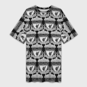 Платье-футболка 3D с принтом Liverpool BlackWhite в Петрозаводске,  |  | england | football | liverpool fc | logo | sport | англия | арт | ливерпуль | лига | лого | спорт | текстура | фк | футбол | футбольный клуб | эмблема