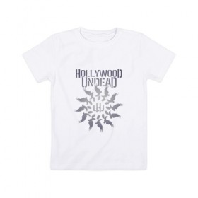 Детская футболка хлопок с принтом Hollywood Undead в Петрозаводске, 100% хлопок | круглый вырез горловины, полуприлегающий силуэт, длина до линии бедер | 