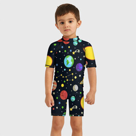 Детский купальный костюм 3D с принтом Солнечная система в Петрозаводске, Полиэстер 85%, Спандекс 15% | застежка на молнии на спине | большая медведица | венера | звезда | звезды | земля | космос | марс | меркурий | паттерн | сатурн | созвездия | солнце | уран | юпитер