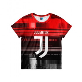 Детская футболка 3D с принтом Juventus в Петрозаводске, 100% гипоаллергенный полиэфир | прямой крой, круглый вырез горловины, длина до линии бедер, чуть спущенное плечо, ткань немного тянется | football | soccer | ювентус