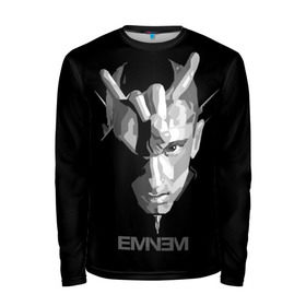 Мужской лонгслив 3D с принтом Eminem в Петрозаводске, 100% полиэстер | длинные рукава, круглый вырез горловины, полуприлегающий силуэт | actor | american rapper | composer | eminem | music | rap | record producer | актёр | американский | искусство | композитор | музыка | музыкальный продюсер | поп арт | рэп | рэпер