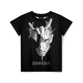 Детская футболка 3D с принтом Eminem в Петрозаводске, 100% гипоаллергенный полиэфир | прямой крой, круглый вырез горловины, длина до линии бедер, чуть спущенное плечо, ткань немного тянется | actor | american rapper | composer | eminem | music | rap | record producer | актёр | американский | искусство | композитор | музыка | музыкальный продюсер | поп арт | рэп | рэпер