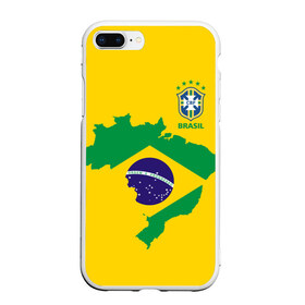 Чехол для iPhone 7Plus/8 Plus матовый с принтом Бразилия форма в Петрозаводске, Силикон | Область печати: задняя сторона чехла, без боковых панелей | Тематика изображения на принте: brazil | uniform