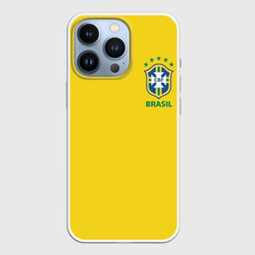 Чехол для iPhone 13 Pro с принтом Бразилия, форма в Петрозаводске,  |  | Тематика изображения на принте: brazil | uniform | бразильская | конфедерация
