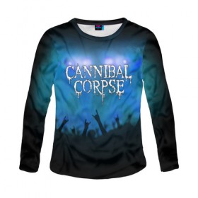 Женский лонгслив 3D с принтом Cannibal Corpse в Петрозаводске, 100% полиэстер | длинные рукава, круглый вырез горловины, полуприлегающий силуэт | 