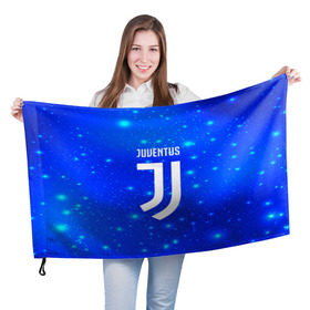 Флаг 3D с принтом Juventus space collection в Петрозаводске, 100% полиэстер | плотность ткани — 95 г/м2, размер — 67 х 109 см. Принт наносится с одной стороны | football | soccer | ювентус