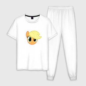 Мужская пижама хлопок с принтом My Little Pony в Петрозаводске, 100% хлопок | брюки и футболка прямого кроя, без карманов, на брюках мягкая резинка на поясе и по низу штанин
 | my little pony | арт | игра | лошадь | май литл пони | мультфильм | пони | прикольные
