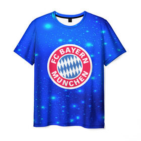 Мужская футболка 3D с принтом FC Bayern Munchen space 2018 в Петрозаводске, 100% полиэфир | прямой крой, круглый вырез горловины, длина до линии бедер | bayern munchen | football | footer | soccer | socker | спорт | футбол | футбольный клуб