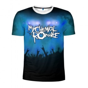 Мужская футболка 3D спортивная с принтом My Chemical Romance в Петрозаводске, 100% полиэстер с улучшенными характеристиками | приталенный силуэт, круглая горловина, широкие плечи, сужается к линии бедра | 