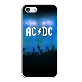 Чехол для iPhone 5/5S матовый с принтом AC DC в Петрозаводске, Силикон | Область печати: задняя сторона чехла, без боковых панелей | ac dc | band | metal | music | rock | атрибутика | группа | метал | музыка | рок