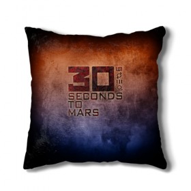 Подушка 3D с принтом 30 seconds to mars в Петрозаводске, наволочка – 100% полиэстер, наполнитель – холлофайбер (легкий наполнитель, не вызывает аллергию). | состоит из подушки и наволочки. Наволочка на молнии, легко снимается для стирки | 