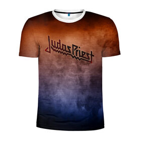Мужская футболка 3D спортивная с принтом Judas Priest в Петрозаводске, 100% полиэстер с улучшенными характеристиками | приталенный силуэт, круглая горловина, широкие плечи, сужается к линии бедра | band | judas priest | metal | music | rock | атрибутика | группа | метал | музыка | рок