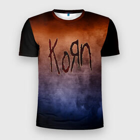 Мужская футболка 3D спортивная с принтом Korn в Петрозаводске, 100% полиэстер с улучшенными характеристиками | приталенный силуэт, круглая горловина, широкие плечи, сужается к линии бедра | band | metal | music | rock | атрибутика | группа | метал | музыка | рок