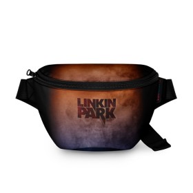 Поясная сумка 3D с принтом Linkin Park в Петрозаводске, 100% полиэстер | плотная ткань, ремень с регулируемой длиной, внутри несколько карманов для мелочей, основное отделение и карман с обратной стороны сумки застегиваются на молнию | band | linkin park | metal | music | rock | атрибутика | группа | метал | музыка | рок