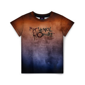 Детская футболка 3D с принтом My Chemical Romance в Петрозаводске, 100% гипоаллергенный полиэфир | прямой крой, круглый вырез горловины, длина до линии бедер, чуть спущенное плечо, ткань немного тянется | band | metal | music | my chemical romance | rock | атрибутика | группа | метал | музыка | рок