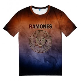 Мужская футболка 3D с принтом Ramones в Петрозаводске, 100% полиэфир | прямой крой, круглый вырез горловины, длина до линии бедер | Тематика изображения на принте: band | metal | music | ramones | rock | атрибутика | группа | метал | музыка | рок