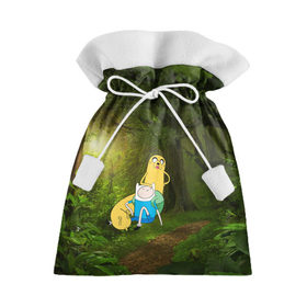 Подарочный 3D мешок с принтом Adventure Time в Петрозаводске, 100% полиэстер | Размер: 29*39 см | Тематика изображения на принте: adventure time | время приключений